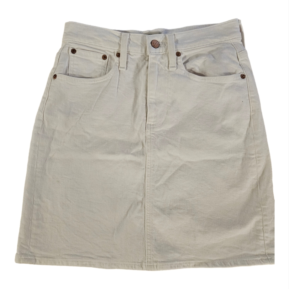 J Crew Reimagined White Denim Mini Skirt Size 25 (Size 0)